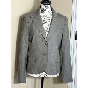 Theory Women Wool Blazer Gray Tailored Chic Career Size 10 Work Date EUC READ